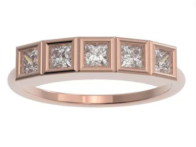 Princess cut bezel ring N8 3D print model