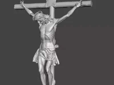 JESUS CHRIST ANTIQUE CRUCIFIX RELIGIOUS STATUE SCULPTURE ART 3D print model