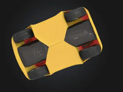 Colorful Cartoon Car Stylized 3D Vehicle Low-poly 3D model