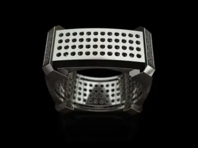 The ring with small diamonds 3D print model