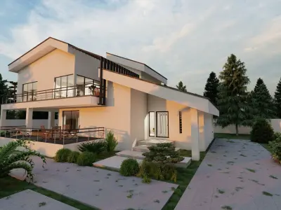 Modern Duplex Villa - Full Package 3D model