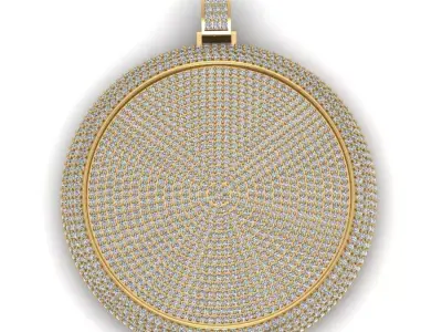 Luxury Full Diamond Circle Pendant 3D print model