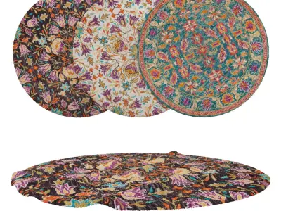 Round Rug Set 22 3D model