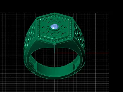 Print Ready STL 3DM  Gents Rings Diamond Men Ring  3D print model 56
