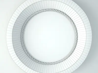 Vintage Wood Barrel Bowl Mirror 3D model