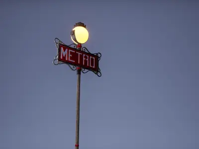 Metro Sign Low Poly Game Ready  Low-poly 3D model