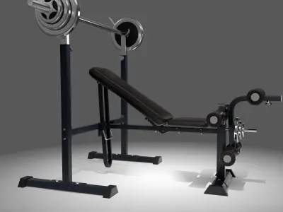Lifting Bench Game Ready Low-poly 3D model