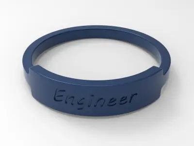 Engineer Female Ring Blue 3D print model
