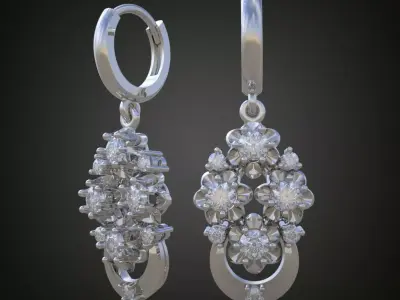 Earring 3D model 3D printable model 0107-10ol21n Free 3D print model