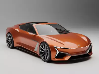 Convertible Supercar Concept Low-poly 3D model