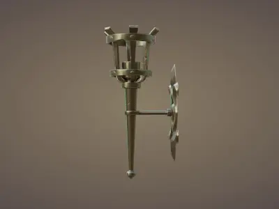 Medieval wall light Low-poly 3D model
