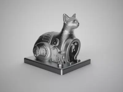 Cat Abstract Trinket 3D print model