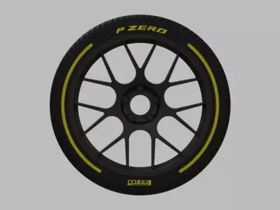 Miniature Enkei RAIJIN Rim and Tire - 3D Print - No Textures 3D print model