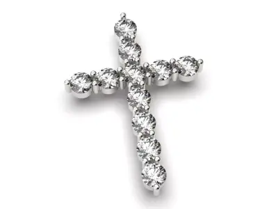G0485 diamond cross pendant Free 3D print model