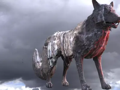 King Wolf 1 tail 2  3D model