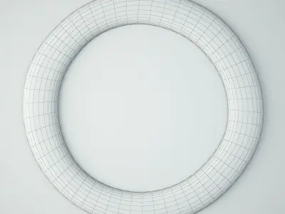 19th Century Ox Cart Wagon Wheel Mirror 3D model