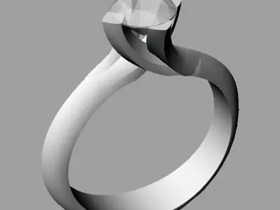 Classic Solitaire Engagement ring 4 prong Anello solitario sl39 3D print model