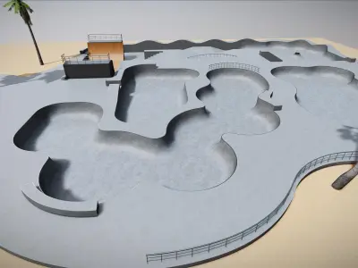 M0030 Beach Skatepark Low-poly 3D model