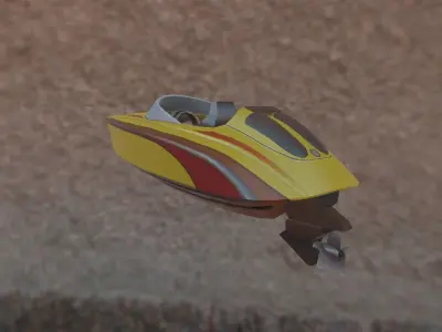 Speed Boat Low-poly 3D model