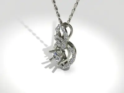 Pendant infinity with diamonds Free 3D print model