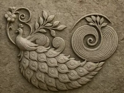 Elegant Peacock Wall Panal 3D print model