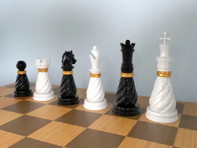  3D Collectible Luxury  Chess Pieces 3D Print Model 3D print model