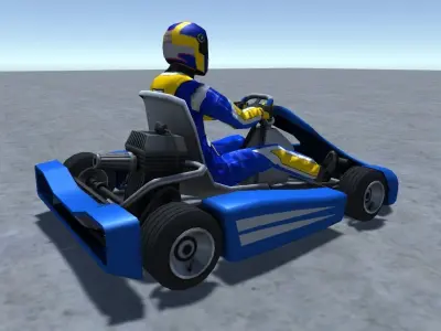 Low Poly Kart With Player 1 Low-poly 3D model