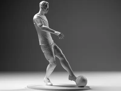 Footballer 04 Footstrike 01 Stl 3D print model