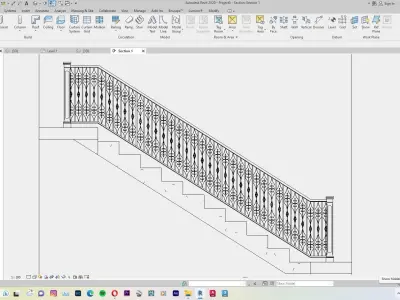 Classic Railing Revit Family type 005 3D model