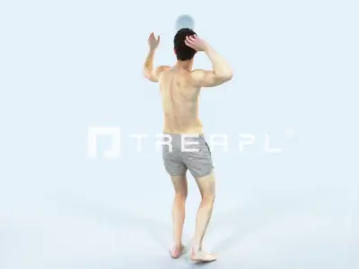 Virtue 04C Beach Serving Sports Man Low-poly 3D model