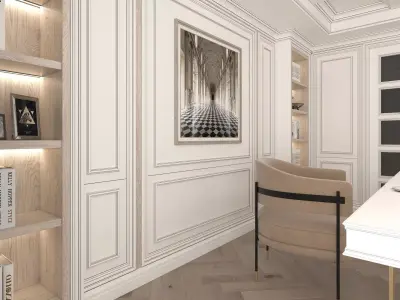 Neoclassical style Working Room 3D model