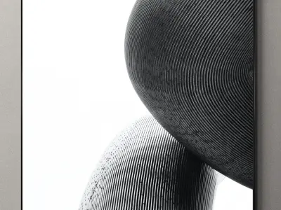 Plaster two square photo frames 30 Low-poly 3D model