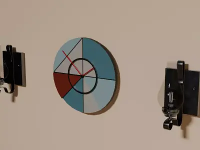 Contemporary Abstract Minimalistic Wall Clock Low-poly 3D model