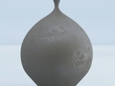 Cement Vases Decor Set 3D model