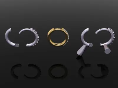 13mm Diameter Width Diamond Hoops 1mm50 3D print model