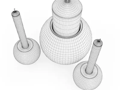 Chrome Candlesticks 3D model