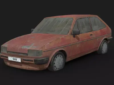 Abandoned Car - Ford Fiesta Hatchback Low-poly 3D model