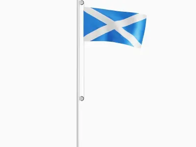 Flag of the Scotland Low-poly 3D model