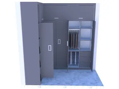 L Shape Wardrobe Design 3D print model