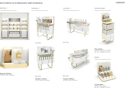  Luxury Brand Permanent Merchandising Kiosk Gondola Design  Low-poly 3D model