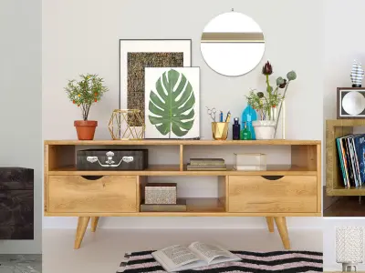 Collection chest of drawers and decor 2 3D model