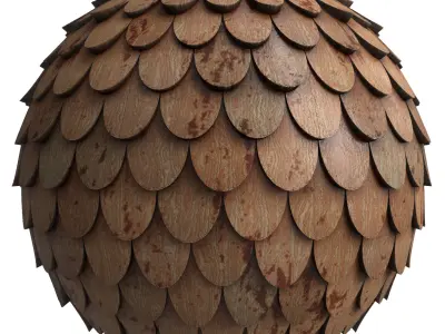 Roof Tile Materials 17- By 3 color Pbr By Sbsar 4k Low-poly 3D model