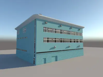 Industrial Buildings Low-poly 3D model