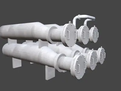 Tube Heat Exchanger Low-poly 3D model
