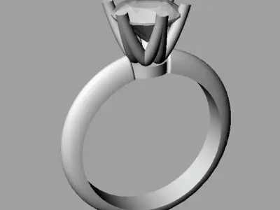 Solitaire Round diamond Cut Anello solitario Sl15 3D print model