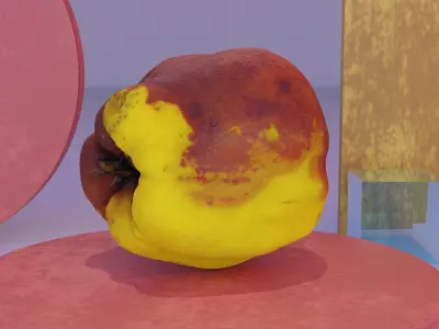 Quince fruit 07 high-poly 3D model