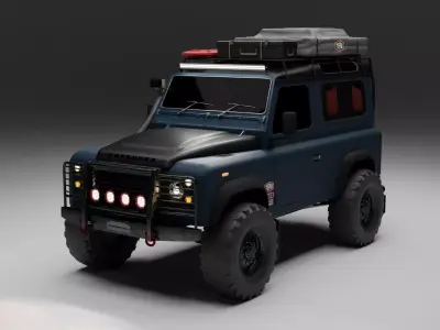 1990s Land Rover Defender D90 Overland build 3D model