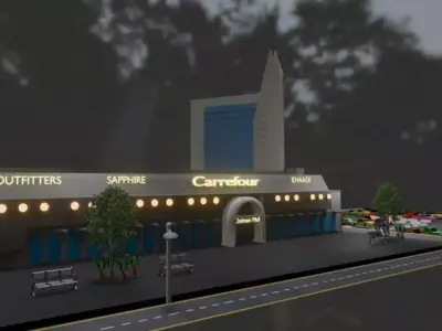 Dolmen Mall Clifton Karachi Pakistan Low-poly 3D model