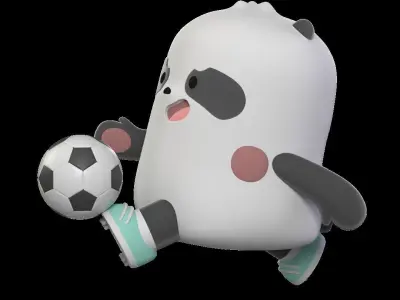 Panda Soccer 3D print model