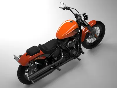 Realistic Harley Davidson Street Bob 2021 Baja Orange 3D model